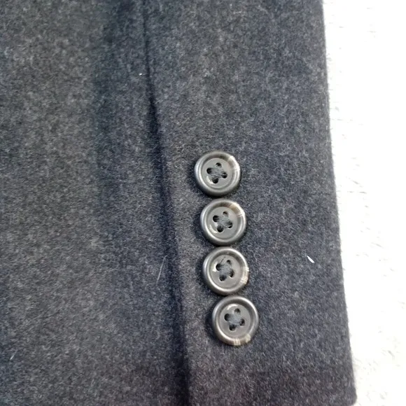 Ralph Lauren Wool Angora Cashmere Blazer Sz 2‎ Italy Black 2 Button Pockets
