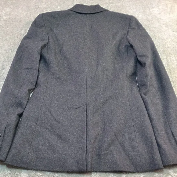 Ralph Lauren Wool Angora Cashmere Blazer Sz 2‎ Italy Black 2 Button Pockets