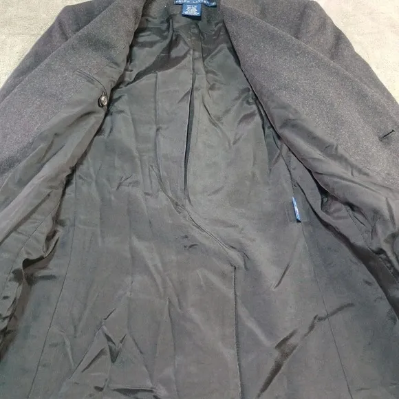 Ralph Lauren Wool Angora Cashmere Blazer Sz 2‎ Italy Black 2 Button Pockets
