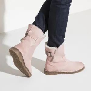 Rare Birkenstock Uppsala Shearling Suede Leather Pink Boots size 36 us 5-5.5