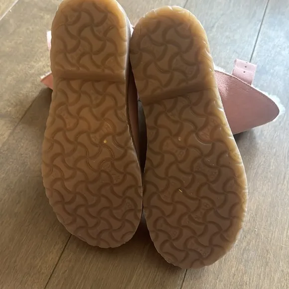 Rare Birkenstock Uppsala Shearling Suede Leather Pink Boots size 36 us 5-5.5
