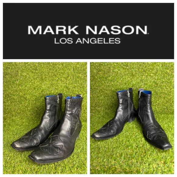 RARE Mark Nason Rock Lives Dragon Biker Distressed Cross 87595 Boots 10