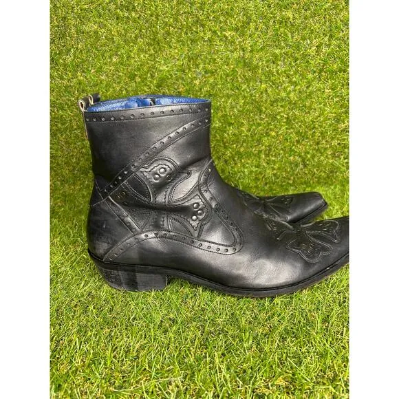 RARE Mark Nason Rock Lives Dragon Biker Distressed Cross 87595 Boots 10
