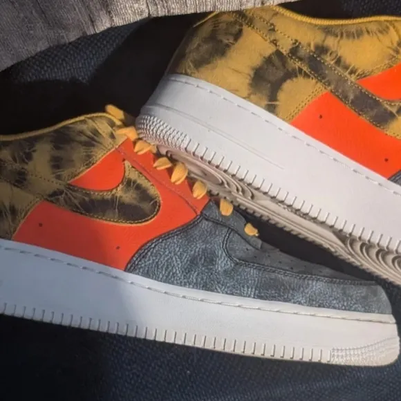 🔥RARE Nike Air Force 1 '07 LV8 Dark Sulphur Tie-Dye Men's Sz 13💯MINT OG Box🔥
