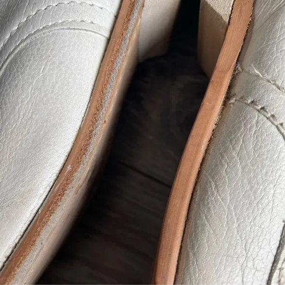 RARE Vintage Sunbeam White Bowl Oxford Shoes Footwear Leather Flat Loafer US 7.5