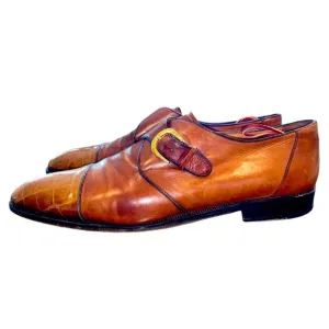 RARE Vintage Two-Tone Alligator Brown and Tan Dress Shoes Size 13