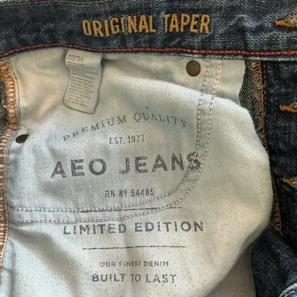 RAW Selvedge Button Fly Original Taper Jeans American Eagle Outfitters