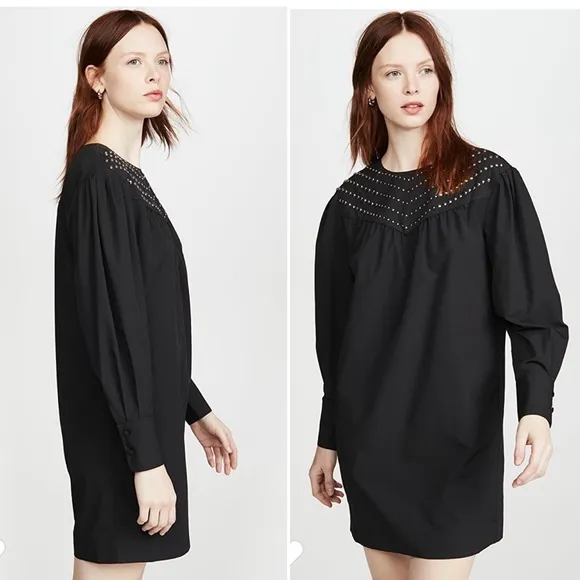 Rebecca Minkoff Jackson Dress Size XS Black Puff Sleeves NWT Oversize