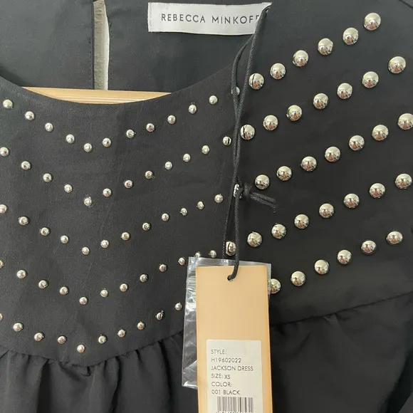 Rebecca Minkoff Jackson Dress Size XS Black Puff Sleeves NWT Oversize