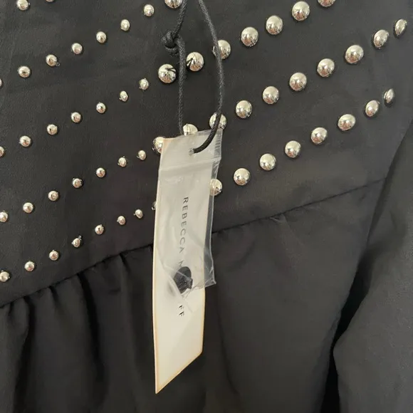 Rebecca Minkoff Jackson Dress Size XS Black Puff Sleeves NWT Oversize