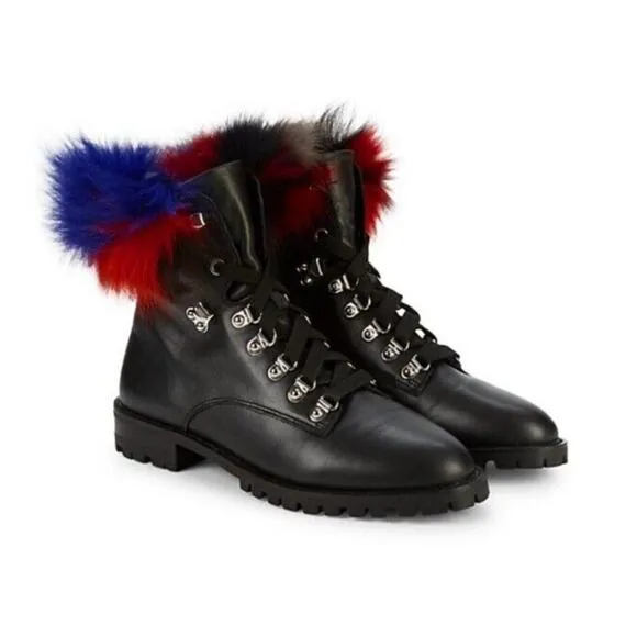Rebecca Minkoff Jaylin Fur Leather Combat Boot
