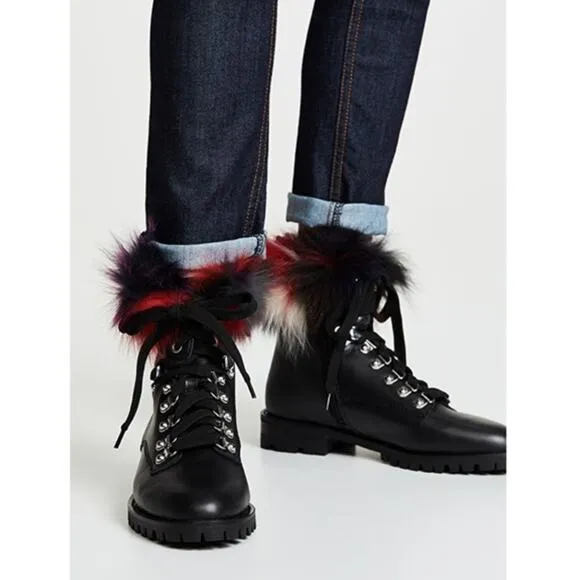 Rebecca Minkoff Jaylin Fur Leather Combat Boot