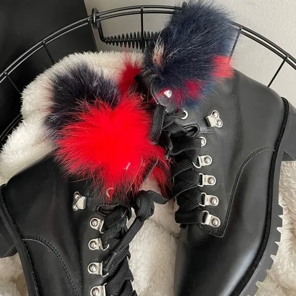 Rebecca Minkoff Jaylin Fur Leather Combat Boot