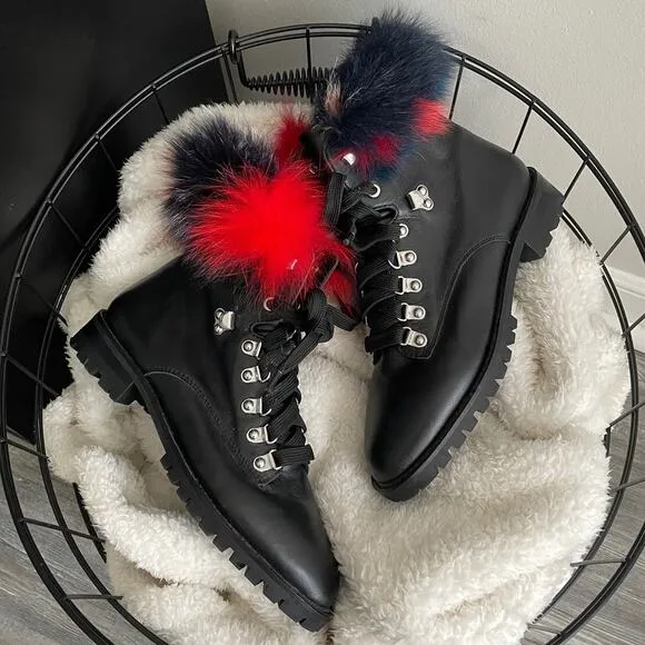 Rebecca Minkoff Jaylin Fur Leather Combat Boot