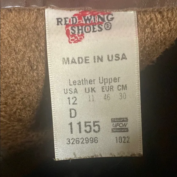 Red Wing 1155 Pecos soft toe 11” size 12D slip resistant brown Leather Boots