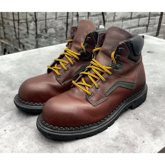 Red Wing 2226 USA Made DynaForce Steel Toe Brown Leather Work Boots Mens 7 EUC