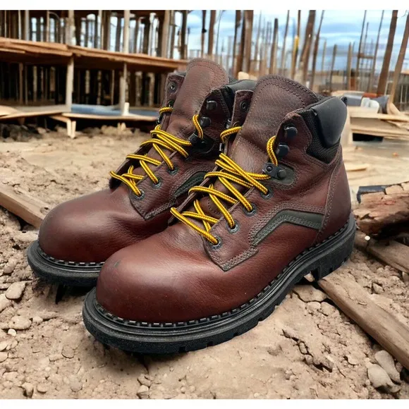 Red Wing 2226 USA Made DynaForce Steel Toe Brown Leather Work Boots Mens 7 EUC