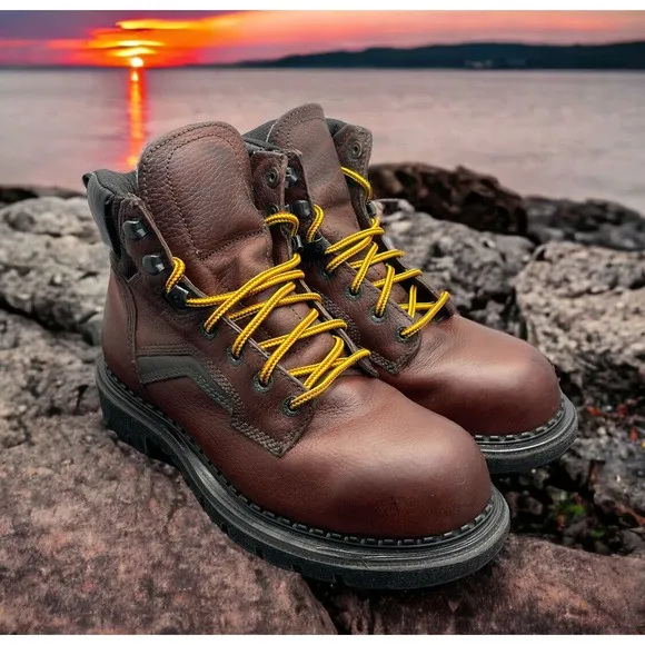 Red Wing 2226 USA Made DynaForce Steel Toe Brown Leather Work Boots Mens 7 EUC