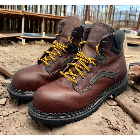 Red Wing 2226 USA Made DynaForce Steel Toe Brown Leather Work Boots Mens 7 EUC