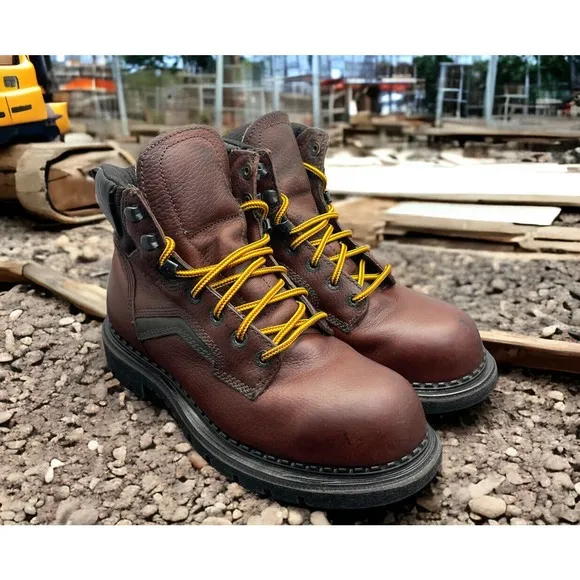 Red Wing 2226 USA Made DynaForce Steel Toe Brown Leather Work Boots Mens 7 EUC