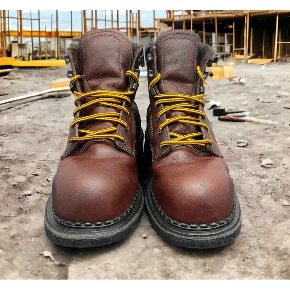 Red Wing 2226 USA Made DynaForce Steel Toe Brown Leather Work Boots Mens 7 EUC