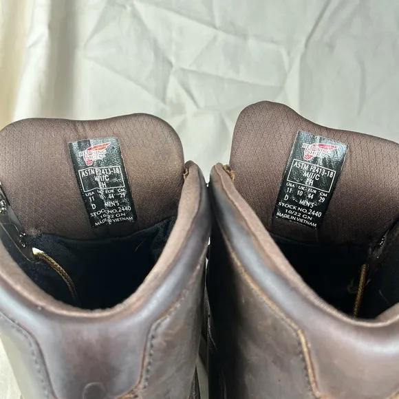 Red Wing 2440 Men 11 D Traction Tred Lite 6&quot; Work Boots Brown Leather Safety Toe
