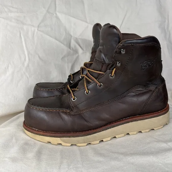Red Wing 2440 Men 11 D Traction Tred Lite 6&quot; Work Boots Brown Leather Safety Toe