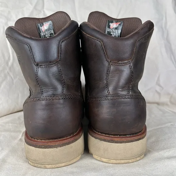 Red Wing 2440 Men 11 D Traction Tred Lite 6&quot; Work Boots Brown Leather Safety Toe