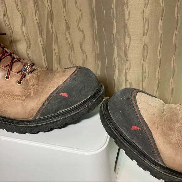 Red Wing 454 Men's 9 ASTM F2892-11 EH Brown Work Boots with High-Top USA