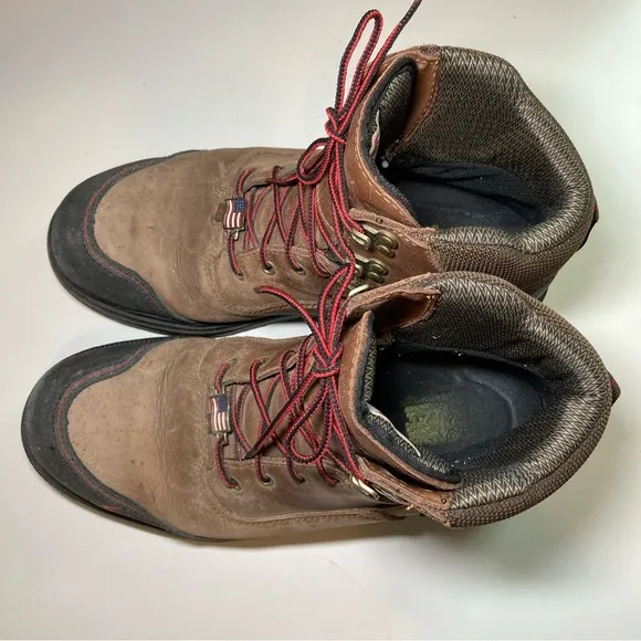 Red Wing 454 Men's 9 ASTM F2892-11 EH Brown Work Boots with High-Top USA