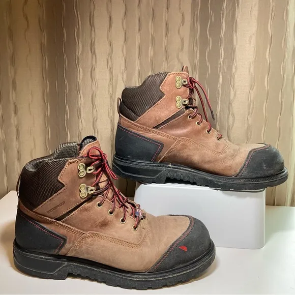 Red Wing 454 Men's 9 ASTM F2892-11 EH Brown Work Boots with High-Top USA