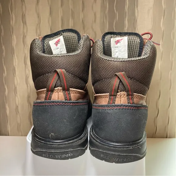 Red Wing 454 Men's 9 ASTM F2892-11 EH Brown Work Boots with High-Top USA