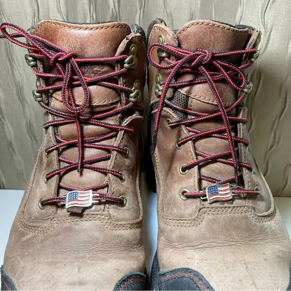 Red Wing 454 Men's 9 ASTM F2892-11 EH Brown Work Boots with High-Top USA