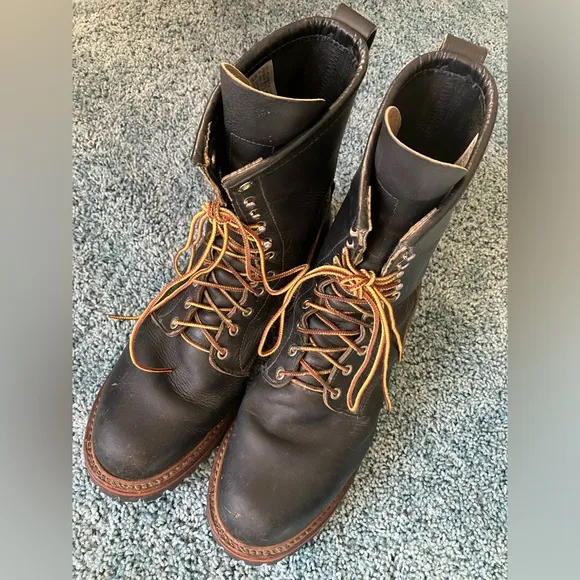 Red Wing Boots 218 9001 Men 12.5 Wildland Fire Fighter Logger Work Black