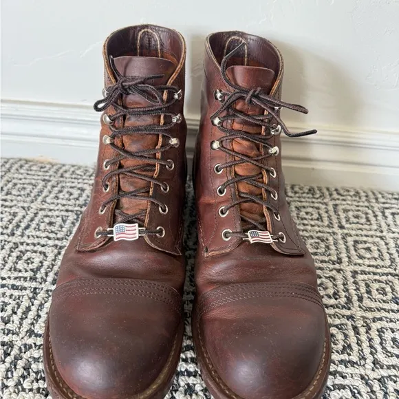 Red Wing Brown Leather Cap-Toe Boots