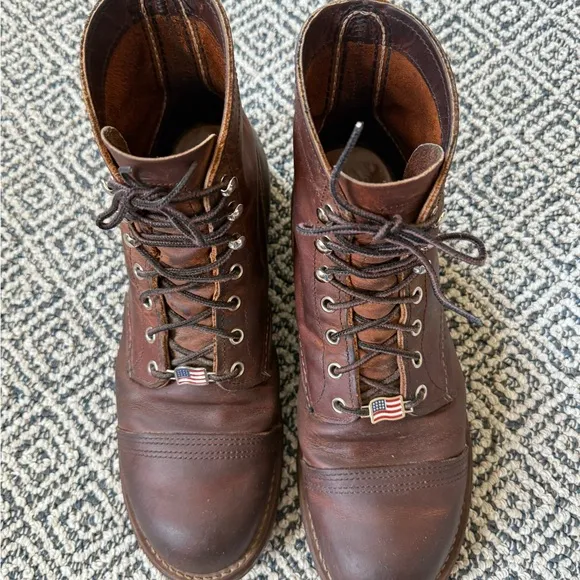Red Wing Brown Leather Cap-Toe Boots