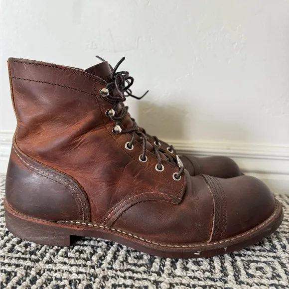 Red Wing Brown Leather Cap-Toe Boots