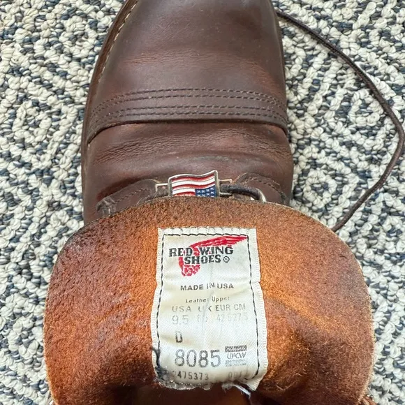 Red Wing Brown Leather Cap-Toe Boots