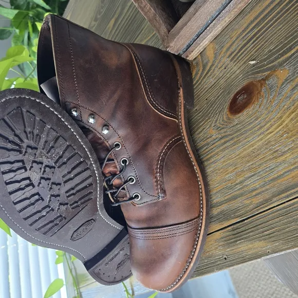 Red Wing Brown Leather Cap-Toe Boots