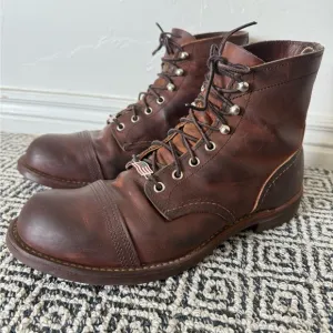 Red Wing Brown Leather Cap-Toe Boots