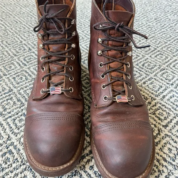 Red Wing Brown Leather Cap-Toe Boots