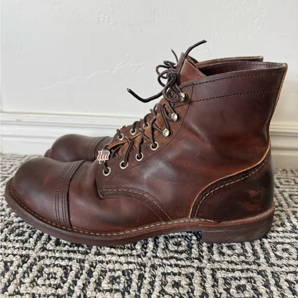Red Wing Brown Leather Cap-Toe Boots