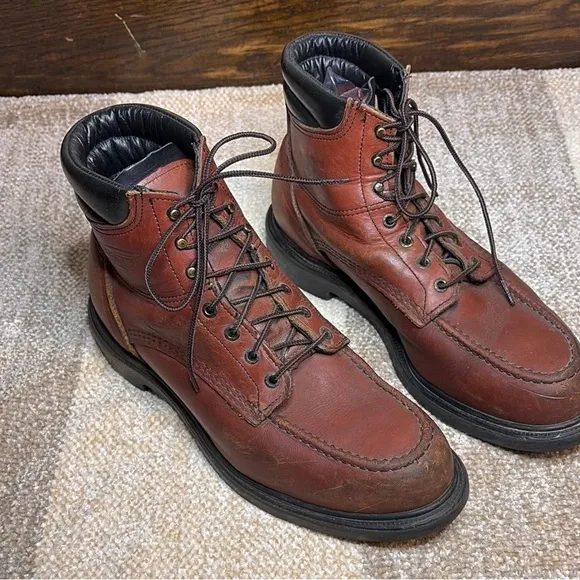 Red Wing Brown Leather Moc-Toe Work Boots
