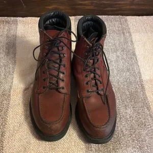 Red Wing Brown Leather Moc-Toe Work Boots