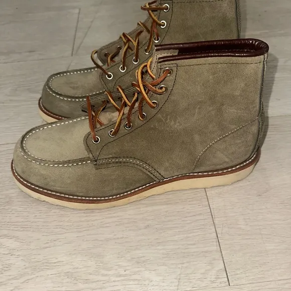 Red Wing Green Moc-Toe Boots with Goodyear Welt