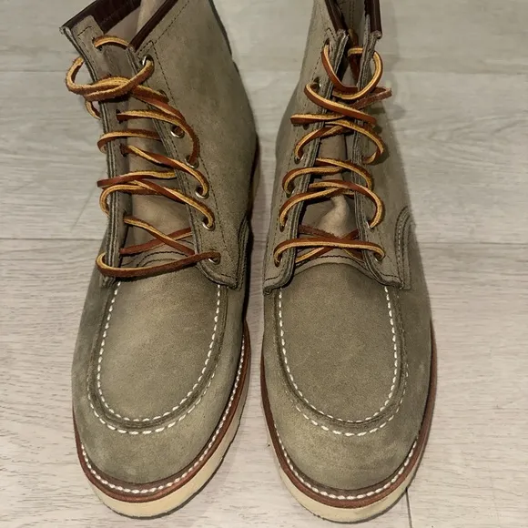 Red Wing Green Moc-Toe Boots with Goodyear Welt