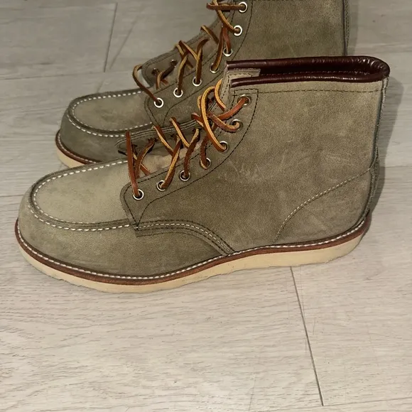 Red Wing Green Moc-Toe Boots with Goodyear Welt