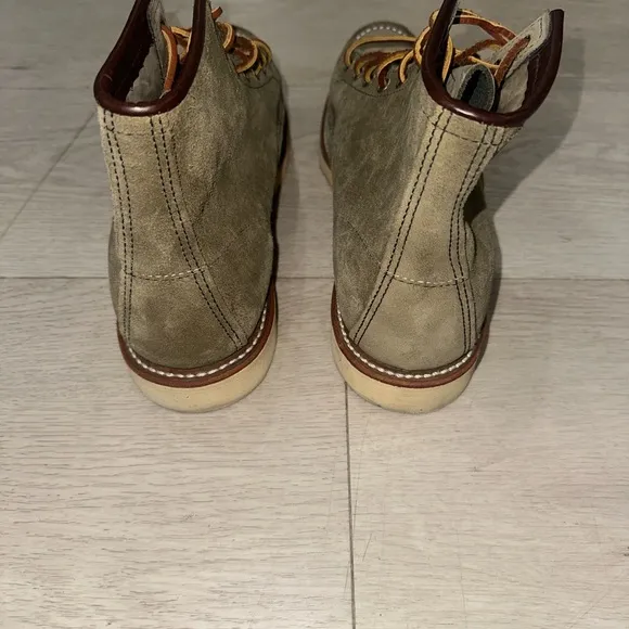 Red Wing Green Moc-Toe Boots with Goodyear Welt
