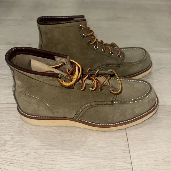 Red Wing Green Moc-Toe Boots with Goodyear Welt