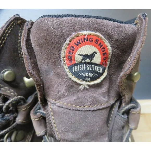 Red Wing Irish Setter 83607 EH Brown Leather Steel Toe Work Boots Size 11.5‎ D